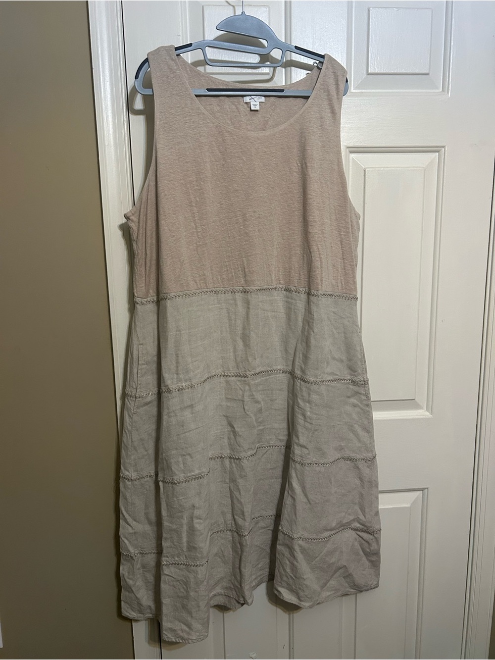 J. Jill Women's Sleeveless 100% Linen Midi Dress Womens Size XL